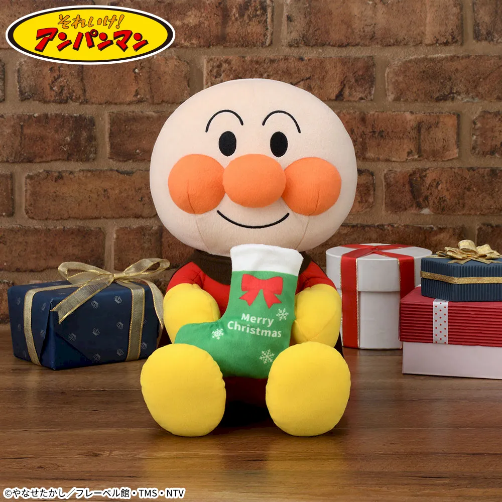 それいけ！アンパンマンクリスマスソックス小物入れぬいぐるみLL