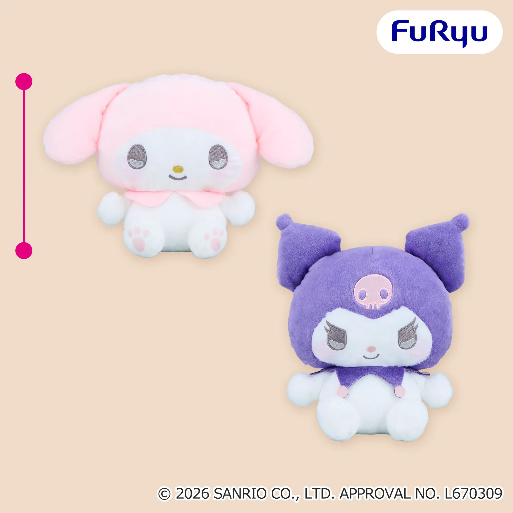 マイメロディ・クロミ きゅるりんBIGぬいぐるみ