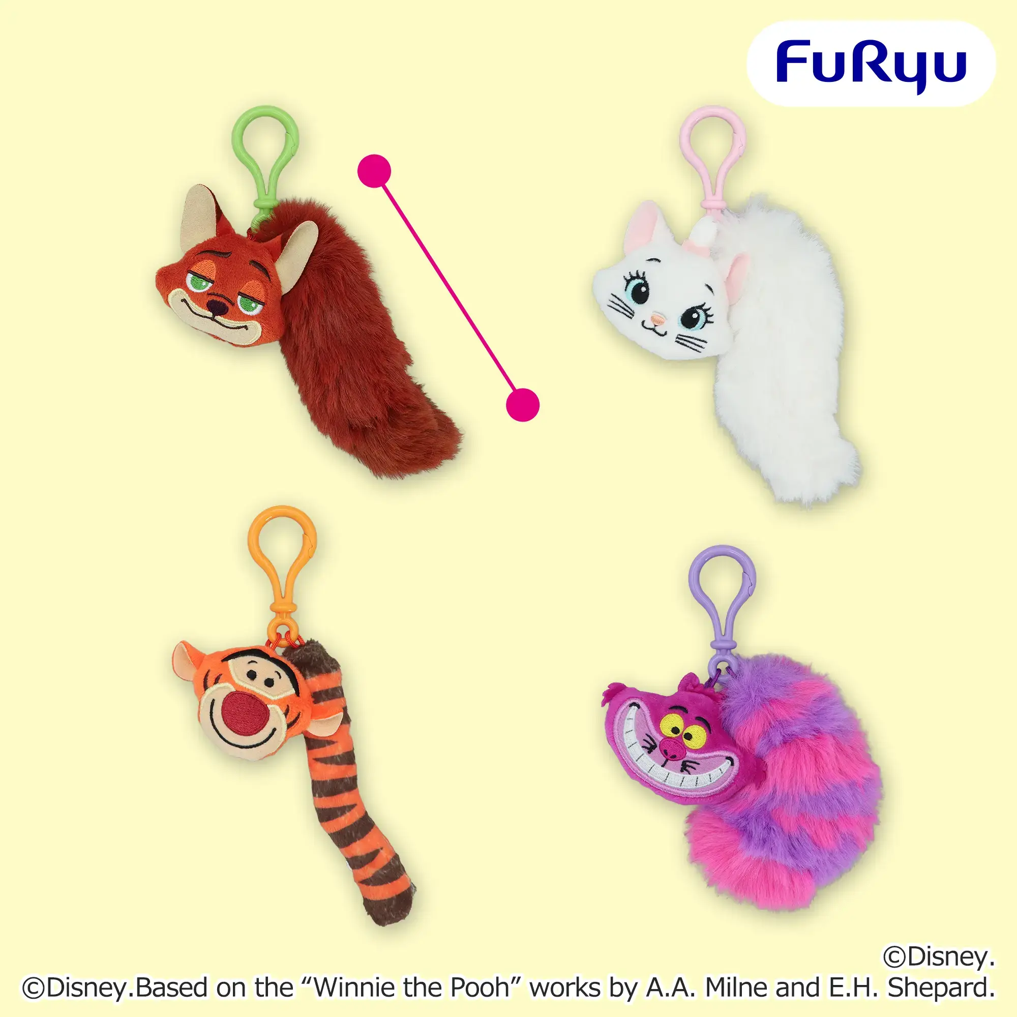 ディズニーキャラクター フェイス＆しっぽマスコット