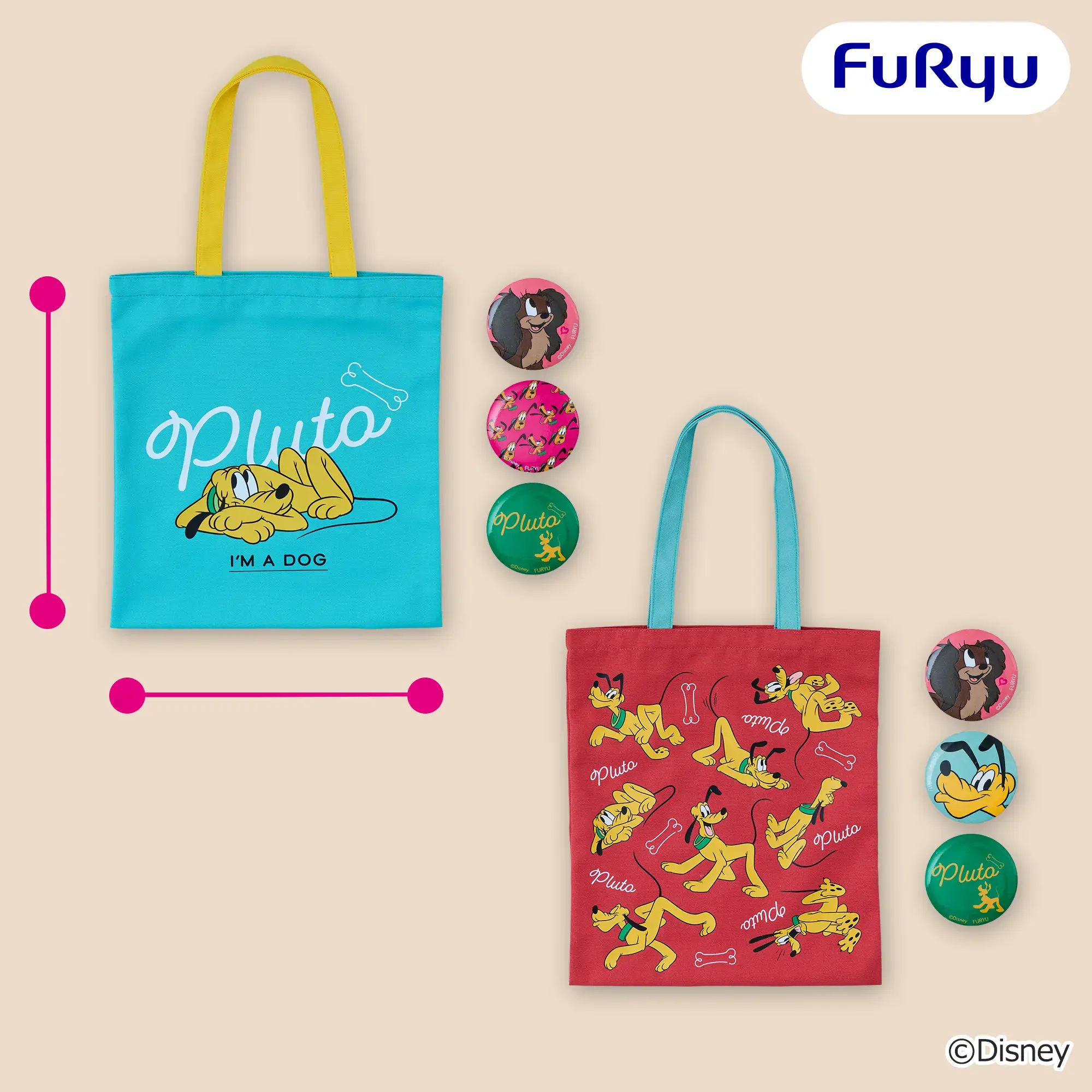 プルート 缶バッジ付きトートバッグ～Disney Collection～