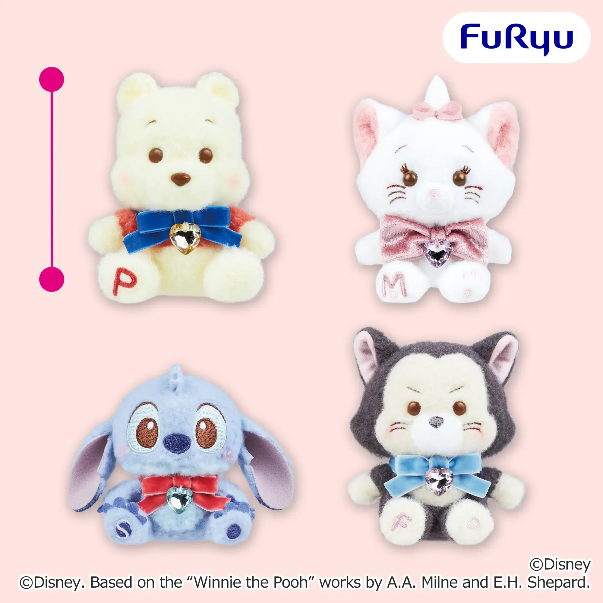 ディズニーキャラクター ミルキーボア ビジュー＆リボンマスコット