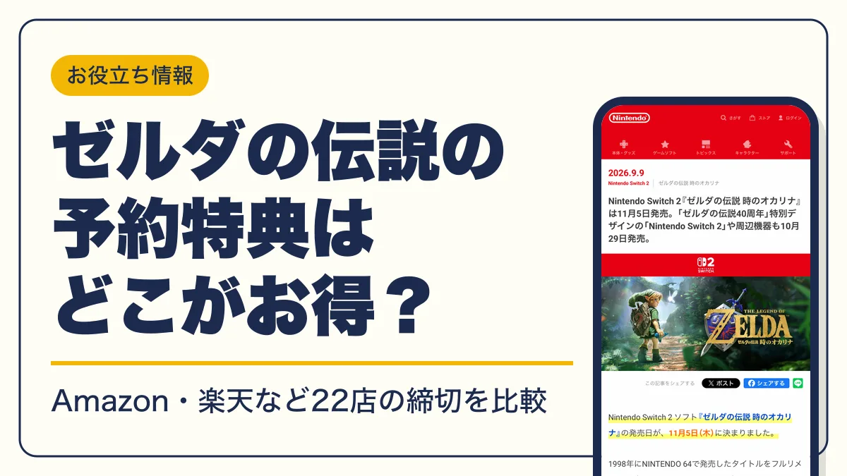 ゼルダの伝説 時のオカリナ 予約特典 アイキャッチ